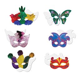 CREATIVITY STREET® Die-Cut Paper Mardi Gras Assortment Masks, 24 PIECES