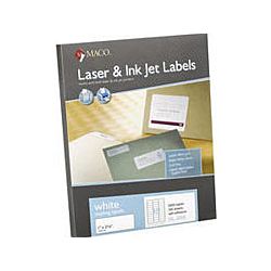 MACO Laser/Ink Jet White Shipping Labels, 3-1/3
