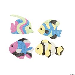 Cardboard Fish Sand Art Magnet Craft Kit - 12 Project Pack