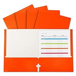  C-Line@ 2-Pocket Laminated Paper Portfolios Orange 25/Bx 