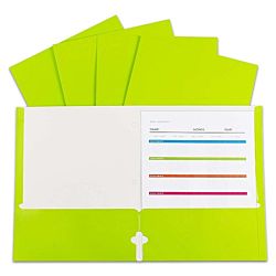 C-Line@ 2-Pocket Laminated Paper Portfolios Green 25/Bx