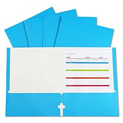 C-Line@ 2-Pocket Laminated Paper Portfolios Blue 25/Bx