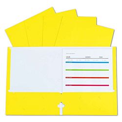 C-Line@ 2-Pocket Laminated Paper Portfolios Yellow 25/Bx