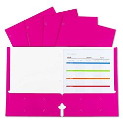 C-Line@ 2-Pocket Laminated Paper Portfolios Pink 25/Bx