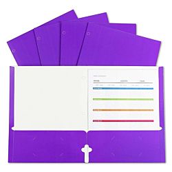 C-Line@ 2-Pocket Laminated Paper Portfolios Purple 25/Bx