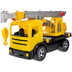 LENA Powerful Giants Toy Crane Truck w/360° 3' Rotating Extendable Boom