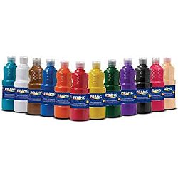 Prang® Ready-To-Use Tempera Paint, 16 Oz., Assorted Colors, Pack Of 12