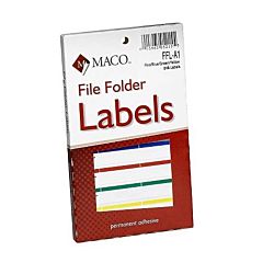 MACO Assorted Primary File Folder Labels, 9/16 x 3-7/16 Inches, 248 Per Box (FFL-A1)
