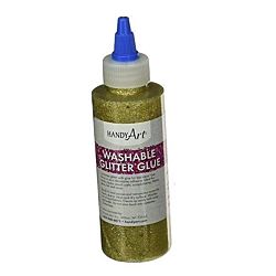 Handy Art Washable Glitter Glue Gold, 8-Ounce