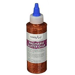 Handy Art Washable Glitter Glue Orange, 8-Ounce