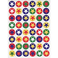 Colored Stars in Circle Stickers 3/4
