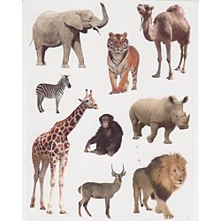 Large Wild Animals Stickers  3.5