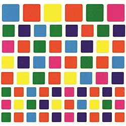 Colored Squares Stickers Assorted Sizes  & Colors - Small - 25 sheets