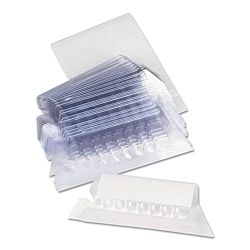 Hanging File Folder Plastic Index Tabs 1/5 Tab Cut - Plastic - Clear - 25/ Pack