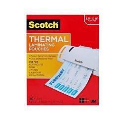 Thermal Laminating Pouches, 8.9 x 11.4-Inches, 3 mil thick, 100-Pack 