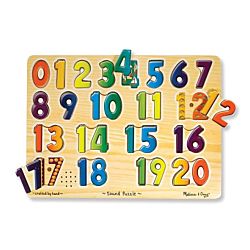 Numbers Sound Wood Puzzle - 21 Pieces