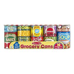 Let's Play House! Grocery Cans - 10 Stackable Cans With Removable Lids