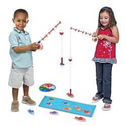Melissa & Doug Catch and Count Wooden Fishing Game With 2 Magnetic Rods