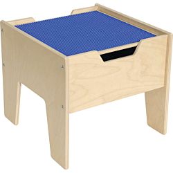 2-N-1 Activity Table w/Blue LEGO® Compatible Top, Ready to Assemble