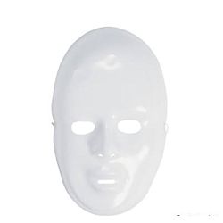 Plastic White Face Full Masks -  6
