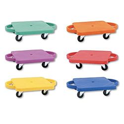 Standard Scooters With Handles, Assorted Colors, Pack Of 6