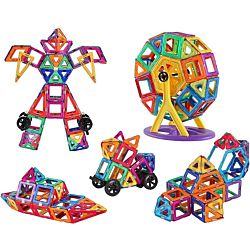 Magnetic Building Set - 96 pieces with wheels
