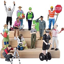 Constructive Playthings  Pretend Professionals Career Doll Figures- Set # 2 - 12/set, (MTC-334)
