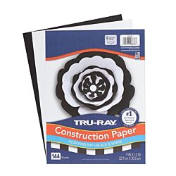 TRU-RAY® Black & White Premium Construction Paper 9