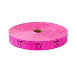 Single Admit Ticket Roll, 2000ct, Pink