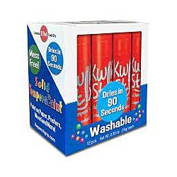 Kwik Stix Solid Tempera Paint Sticks Single Color RED, 12 Count Box -TPG-60020