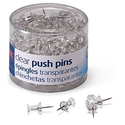 Push Pins, Clear, 100 Count