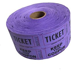 Double Roll Raffle Tickets, 2000ct, Purple