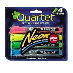 Quartet Neon Dry Erase Marker Set, Assorted, 4/Set