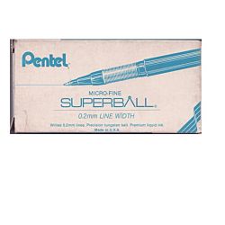Pentel Superball Roller Ball Pen, Micro-Fine 0.2MM Line, Blue Ink