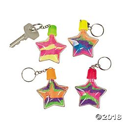 Star Sand Art Bottle Keychains - 12 per package