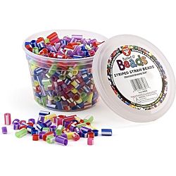 Bucket O'Beads -  Striped Straw, Multi - Approx. 700