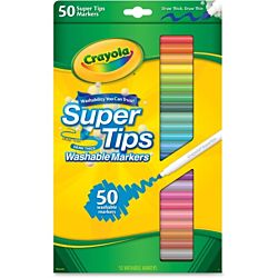 Crayola® Super Tips Washable Markers, Fine, Assorted, 50/Pack (BIN58-5050)