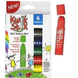 Kwik Stix Solid Tempera Paint Sticks 6 colors Primary