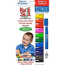Kwik Stix Solid Tempera Paint Sticks 12 colors Primary