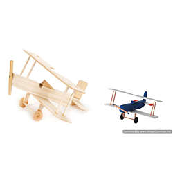 Darice Wood Model Kit - Bi Plane - 3-1/2 x 8-1/2 x 7-1/2 inches (9169-08)