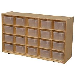 Wood Designs Children Tip-Me-Not 20 Tray Storage with Translucent Trays, 38