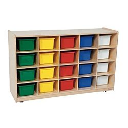 Wood Designs Children Tip-Me-Not 20 Tray Storage with Assorted Trays, 30
