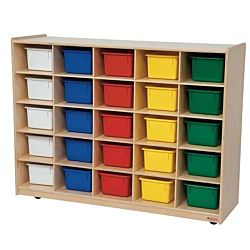 Wood Designs Children Tip-Me-Not 25 Tray Storage with Assorted Trays,  30