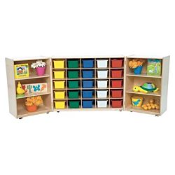 Wood Designs Childrens, 25 Tray Tri-Fold Storage with (25) Assorted Trays WD-25503