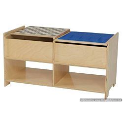 Wood Designs Children's Build-N-Play Table with Checkerboard Play WD-85600