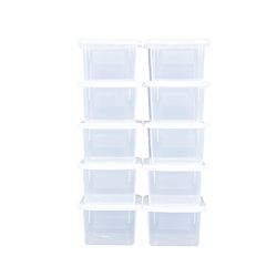 WHITE Cubby Trays with Lids - Pack of 10