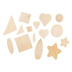 Craft Wood Bits - Wood Shape - Assorted Shapes - Natural - 1 To 1.5 Inches - 250/pkg