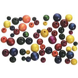 Wood Beads Round Assorted Wood Tone  Colors ,150 pk
