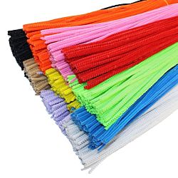 Gold & Silver Tinsel Wired Pipe Cleaners Craft Chenille Stems 12 Long 25  Pieces
