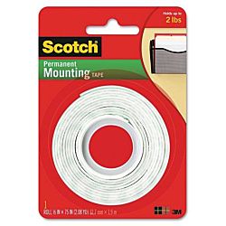 Scotch Foam Mounting Double-Sided Tape, 1/2 Wide x 75 Long